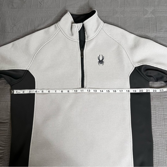 Spyder Mens Size S Core Sweater 1/4 Zip Performance Fleece Lined Pullover Gray - Picture 9 of 12